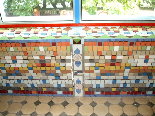 Paintings on the wall, glass,facade - Window shelf mosaic 2
