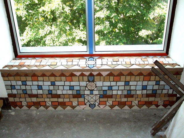 Paintings on the wall, glass,facade - Window shelf mosaic 3