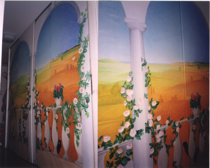 Paintings on the wall, glass,facade - Painting on the sliding door