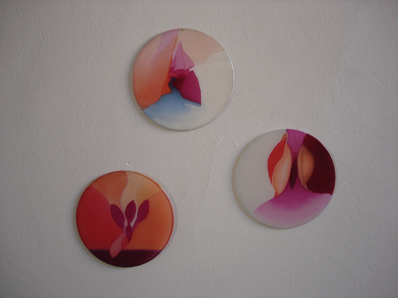 Silk paintings - Zen triptych